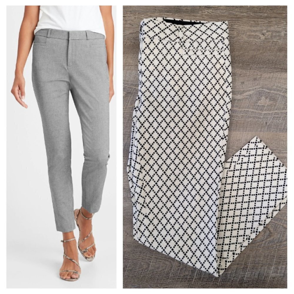 BANANA REPUBLIC | Sloan Pant White Patterned | Sz. 2